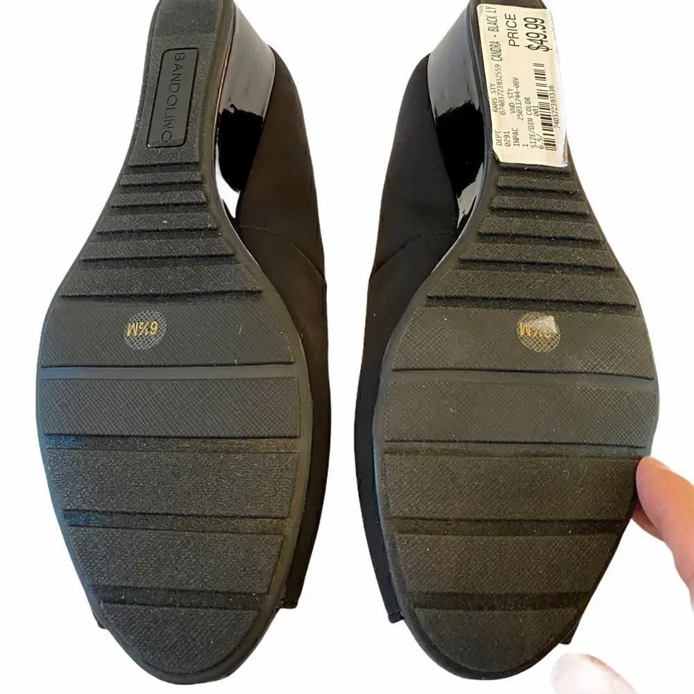 Bandalino  Flexible Black Open Toe  Wedge.